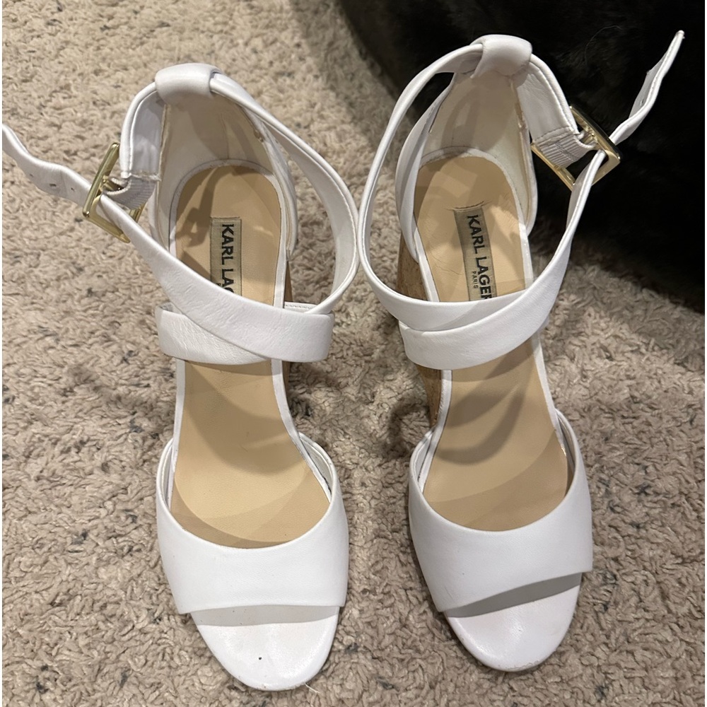 White wedges, rarely worn, size 7
